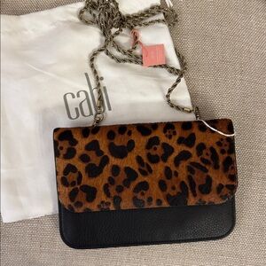 Leopard Print and Black Crossbody Bag